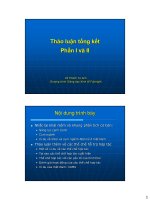 Bài giảng 8. Thảo luận tổng kết: Phần I và II