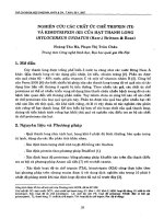 DSpace at VNU: Nghiên cứu các chất ức chế Tripxin (TI) và Kimotripxin (KI) của hạt Thanh Long (Hylocereus undatus (Haw.) Britton & Rose)