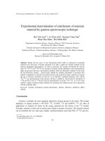 DSpace at VNU: Experimental determination of enrichment of uranium material by gamma-spectroscopic technique