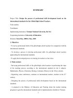 DSpace at VNU: Design the process of professional skill development based on the international standards for the Gifted-High School Teachers.