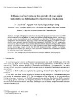 DSpace at VNU: Influence of solvents on the growth of zinc oxide nanoparticles fabricated by microwave irradiation