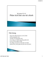 Bài giảng 14 & 15. Phân tích báo cáo tài chính
