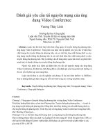 DSpace at VNU: Đánh giá yêu cầu tài nguyên mạng của ứng dụng Video Conference