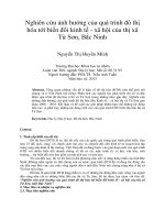 DSpace at VNU: Nghiên cứu ảnh hưởng của quá trình đô thị hóa tới biến đổi kinh tế - xã hội của thị xã Từ Sơn, Bắc Ninh