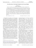 DSpace at VNU: First Observation of Top Quark Production in the Forward Region