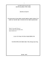 DSpace at VNU: Ứng dụng độ tương đồng chuỗi trong chống trùng lặp cho các tập dữ liệu văn bản có cấu trúc dạng bảng