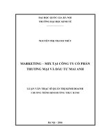 DSpace at VNU: Marketing-mix tại công ty cổ phần Thương mại và Đầu tư Mai Anh