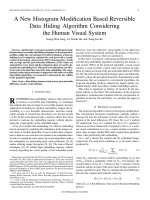 DSpace at VNU: A New Histogram Modification Based Reversible Data Hiding Algorithm Considering the Human Visual System