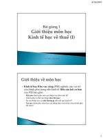 Bài giảng 1. Giới thiệu môn học & Kinh tế học về thuế