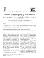 DSpace at VNU: Influence of B content substituting for Al on the magnetic properties of Nd60Fe30Al10-xBx