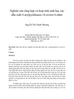 DSpace at VNU: Nghiên cứu tổng hợp và hoạt tính sinh học các dẫn xuất 4-arylpyridinaza-14-crown-4-ether