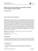 DSpace at VNU: Income sources and inequality among ethnic minorities in the Northwest region, Vietnam
