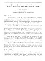 DSpace at VNU: Một vài nhận xét về từ vựng tiếng Việt từ 