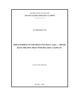 DSpace at VNU: Kiểm nghiệm cơ chế phản ứng H2(k)+ Cl2(k) → 2HCl(k) bằng phương pháp tính hóa học lượng tử