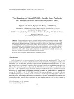 DSpace at VNU: The Structure of Liquid PbSiO3: Insight from Analysis and Visualization of Molecular Dynamics Data