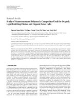 DSpace at VNU: Study of Nanostructured Polymeric Composites Used for Organic Light Emitting Diodes and Organic Solar Cells