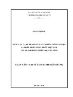 DSpace at VNU: Năng lực cạnh tranh của Ngân hàng Nông nghiệp và phát triển nông thôn Việt Nam chi nhánh Đông Triều-Quảng Ninh