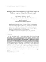 DSpace at VNU: Buckling Analysis of Functionally Graded Annular Spherical Shells and Segments Subjected to Mechanic Loads