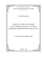 DSpace at VNU: Nghiên cứu và đề xuất giải pháp nâng cao hiệu quả quản lý và sử dụng kinh phí sự nghiệp môi trường trung ương