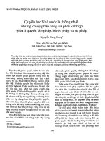 DSpace at VNU: Quyền lực nhà nước là thống nhất nhưng có sự phân công và phối kết hợp giữa ba quyền lập pháp, hành pháp và tư pháp