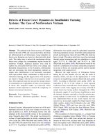 DSpace at VNU: Drivers of forest cover dynamics in smallholder farming systems: The case of northwestern vietnam