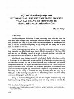 DSpace at VNU: Một số vấn đề hiện đại hóa hệ thống pháp luật Việt Nam trong bối cảnh toàn cầu hóa và hội nhập quốc tế vì mục tiêu pháp triển bền vững