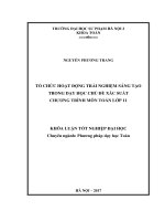 Tổ chức hoạt động trải nghiệm sáng tạo trong dạy học chủ đề xác suất chương trình môn toán lớp 11 