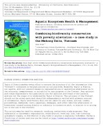 DSpace at VNU: Combining biodiversity conservation with poverty alleviation - a case study in the Mekong Delta, Vietnam
