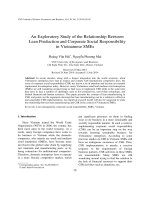 DSpace at VNU: An Exploratory Study of the Relationship Between Lean Production and Corporate Social Responsibility in Vietnamese SMEs
