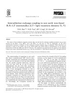 DSpace at VNU: Intersublattice exchange coupling in rare earth-iron-based R-Fe-LT intermetallics (LT = light transition elements Ti, V)