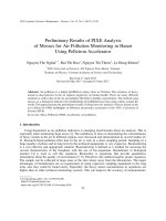 DSpace at VNU: Preliminary Results of PIXE Analysis of Mosses for Air Pollution Monitoring in Hanoi Using Pelletron Accelerator