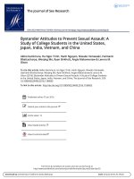 DSpace at VNU: Bystander Attitudes to Prevent Sexual Assault: A Study of College Students in the United States, Japan, India, Vietnam, and China