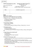 de thi hoc ki 1 lop 4 mon khoa hoc truong tieu hoc dai lanh 2 khanh hoa nam 2016