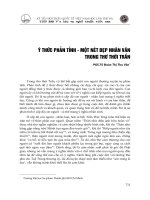 DSpace at VNU: Ý thức phản tỉnh - một nét đẹp nhân văn trong thơ thời Trần