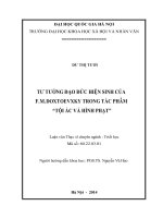 DSpace at VNU: TƯ TƯỞNG ĐẠO ĐỨC HIỆN SINH CỦA F.M.DOXTOEVXKY TRONG TÁC PHẨM “TỘI ÁC VÀ HÌNH PHẠT” LUAN VAN THAC SI