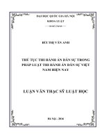 DSpace at VNU: Thủ tục thi hành án dân sự trong pháp luật thi hành án dân sự Việt Nam hiện nay.