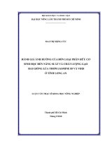 ĐÁNH GIÁ ẢNH HƯỞNG CỦA BỐN LOẠI PHÂN HỮU CƠ SINH HỌC ĐẾN NĂNG SUẤT VÀ CHẤT LƯỢNG GẠO HAI GIỐNG LÚA THƠM JASMINE 85 VÀ VĐ20 Ở TỈNH LONG AN LUẬN VĂN THẠC SĨ KHOA HỌC NÔNG NGHIỆP