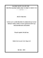 DSpace at VNU: Năng lực cạnh tranh của các khách sạn 4 sao thuộc Tổng Công ty Du lịch Sài Gòn tại Thành phố Hồ Chí Minh