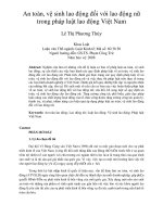 DSpace at VNU: An toàn, vệ sinh lao động đối với lao động nữ trong pháp luật lao động Việt Nam