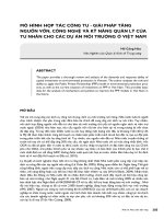 DSpace at VNU: MÔ HÌNH HỢP TÁC CÔNG TƯ - GIẢI PHÁP TĂNG NGUỒN VỐN, CÔNG NGHỆ VÀ KỸ NĂNG QUẢN LÝ CỦA TƯ NHÂN CHO CÁC DỰ ÁN MÔI TRƯỜNG Ở VIỆT NAM 28. HO CONG HOA