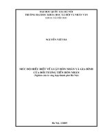 DSpace at VNU: Mức độ hiểu biết về Luật Hôn nhân và gia đình của đối tượng tiền hôn nhân (Nghiên cứu trường hợp thành phố Hà Nội)