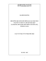 DSpace at VNU: Bồi dưỡng học sinh giỏi thông qua dạy học phần “nguyên tử, phân tử, liên kết hóa học” tại trường Trung học phổ thông Yên Dũng số 2, tỉnh Bắc Giang Toan bo luan van