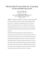 DSpace at VNU: Một giải thuật Tri-train chỉnh sửa và ứng dụng vào bài toán phân lớp câu hỏi