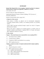 DSpace at VNU: Material Flow Cost Accounting - Typical Case Study of a Japanese Pharmaceutical Company and Applicable Conditions for Vietnam