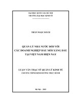 DSpace at VNU: Quản lý nhà nước đối với các doanh nghiệp đầu mối xăng dầu tại Việt Nam hiện nay