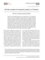 DSpace at VNU: On the conduct of monetary policy in Vietnam