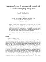 DSpace at VNU: Pháp luật về giao đất, cho thuê đất, thu hồi đất đối với doanh nghiệp ở Việt Nam