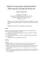 DSpace at VNU: Nghiên cứu ứng dụng kỹ thuật BoostMetric nhằm tăng hiệu quả phân lớp dữ liệu lớn
