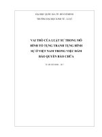 VAI TRÒ của LUẬT sư TRONG mô HÌNH tố TỤNG TRANH TỤNG HÌNH sự ở VIỆT NAM TRONG VIỆC đảm bảo QUYỀN bào CHỮA