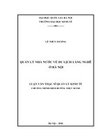 DSpace at VNU: Quản lý Nhà nước về du lịch làng nghề ở Hà Nội